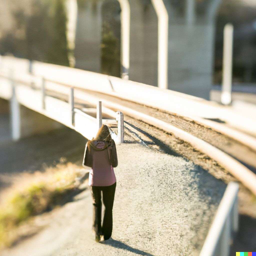 a representation of anxiety, photograph, extreme tilt shift